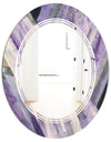 Geometric Purple Glacier - Modern Round or Oval Wall Mirror - Triple C