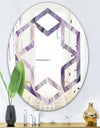 Geometric Purple Glacier - Modern Round or Oval Wall Mirror - Hexagon Star
