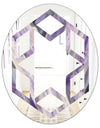 Geometric Purple Glacier - Modern Round or Oval Wall Mirror - Hexagon Star