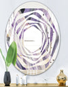 Geometric Purple Glacier - Modern Round or Oval Wall Mirror - Whirl