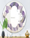 Geometric Purple Glacier - Modern Round or Oval Wall Mirror - Quatrefoil