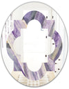 Geometric Purple Glacier - Modern Round or Oval Wall Mirror - Quatrefoil