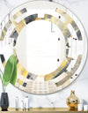 Geometric Beige Glacier - Modern Round or Oval Wall Mirror - Space