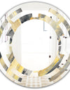 Geometric Beige Glacier - Modern Round or Oval Wall Mirror - Space