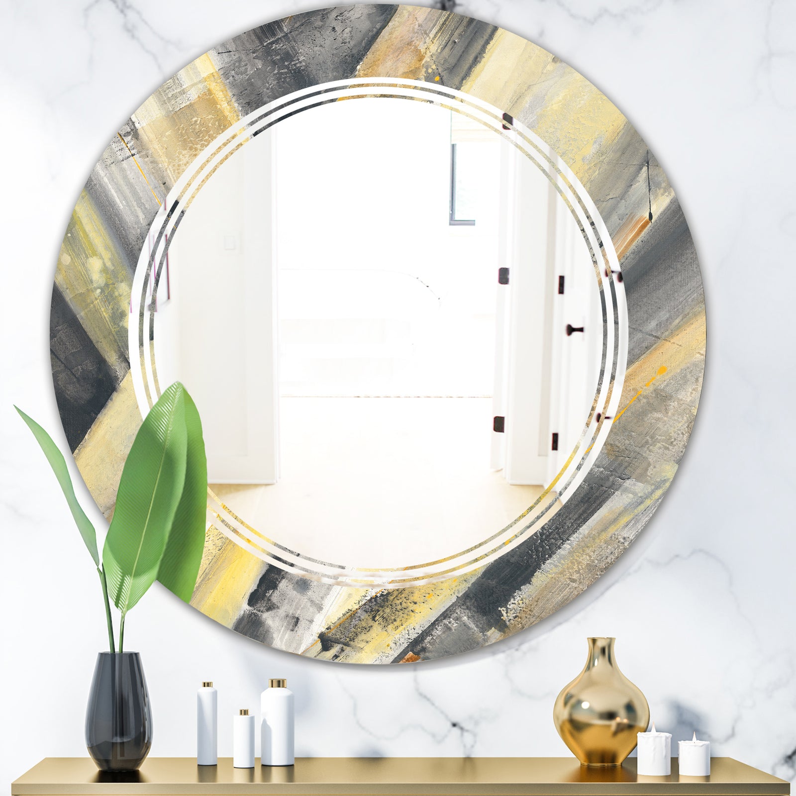 Porch Den 'Geometric Beige Glacier - Wall Mirror
