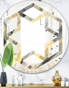 Geometric Beige Glacier - Modern Round or Oval Wall Mirror - Hexagon Star
