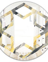 Geometric Beige Glacier - Modern Round or Oval Wall Mirror - Hexagon Star