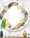 Geometric Beige Glacier - Modern Round or Oval Wall Mirror - Quatrefoil