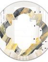 Geometric Beige Glacier - Modern Round or Oval Wall Mirror - Quatrefoil
