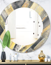 Geometric Beige Glacier - Modern Mirror - Oval or Round Wall Mirror