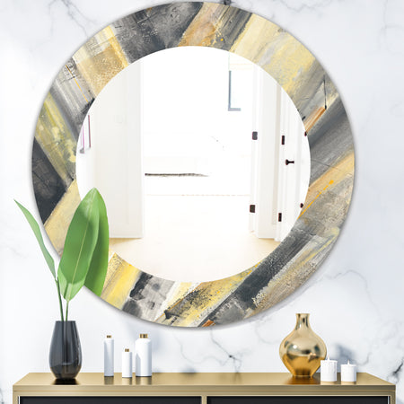 Geometric Beige Glacier - Modern Mirror - Oval or Round Wall Mirror