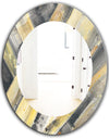 Geometric Beige Glacier - Modern Mirror - Oval or Round Wall Mirror