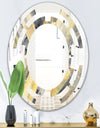 Geometric Beige Glacier - Modern Round or Oval Wall Mirror - Space