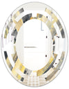 Geometric Beige Glacier - Modern Round or Oval Wall Mirror - Space