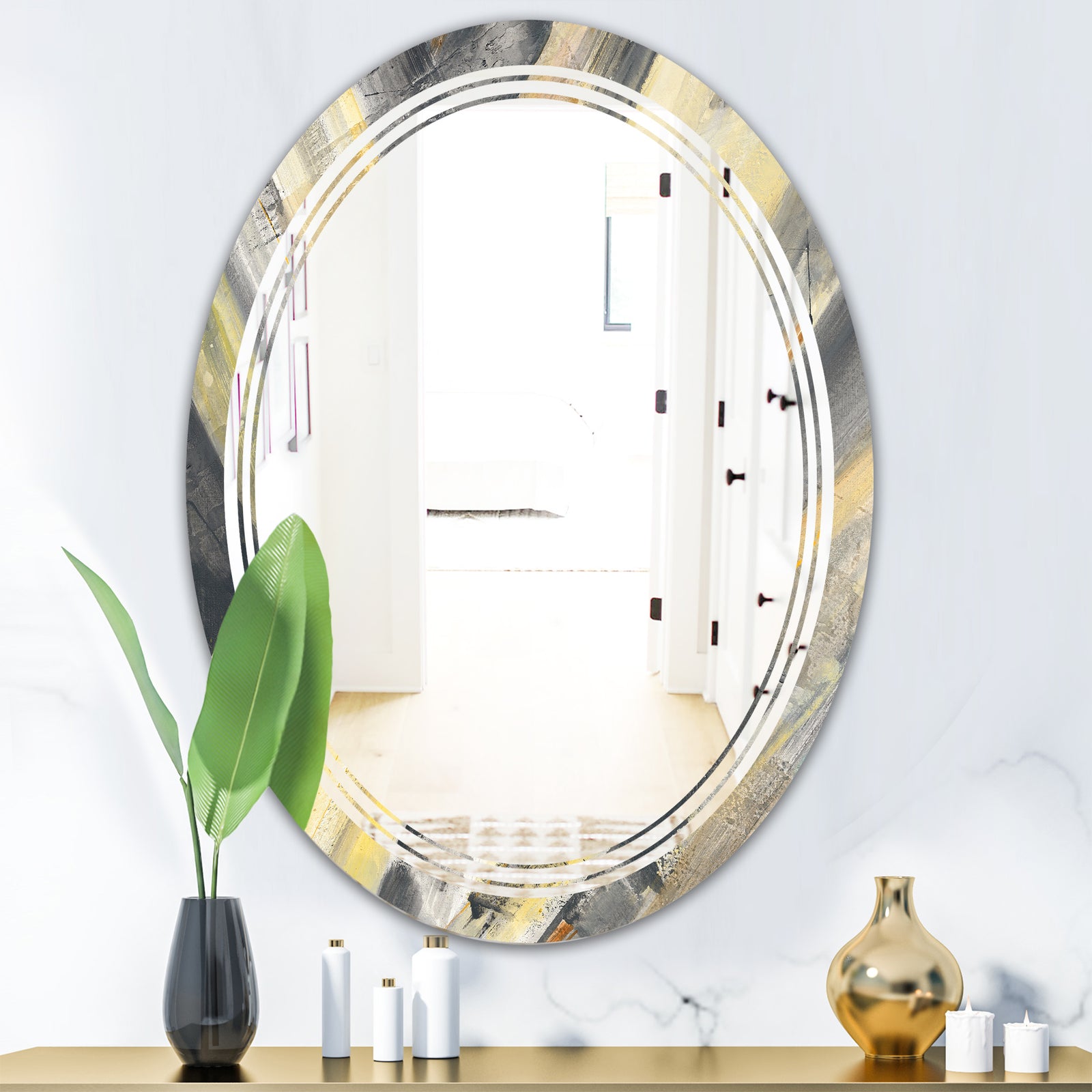 Porch Den 'Geometric Beige Glacier - Wall Mirror