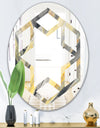 Geometric Beige Glacier - Modern Round or Oval Wall Mirror - Hexagon Star
