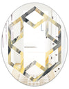 Geometric Beige Glacier - Modern Round or Oval Wall Mirror - Hexagon Star