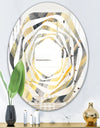 Geometric Beige Glacier - Modern Round or Oval Wall Mirror - Whirl