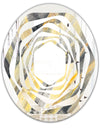 Geometric Beige Glacier - Modern Round or Oval Wall Mirror - Whirl