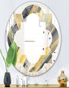 Geometric Beige Glacier - Modern Round or Oval Wall Mirror - Quatrefoil
