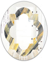 Geometric Beige Glacier - Modern Round or Oval Wall Mirror - Quatrefoil