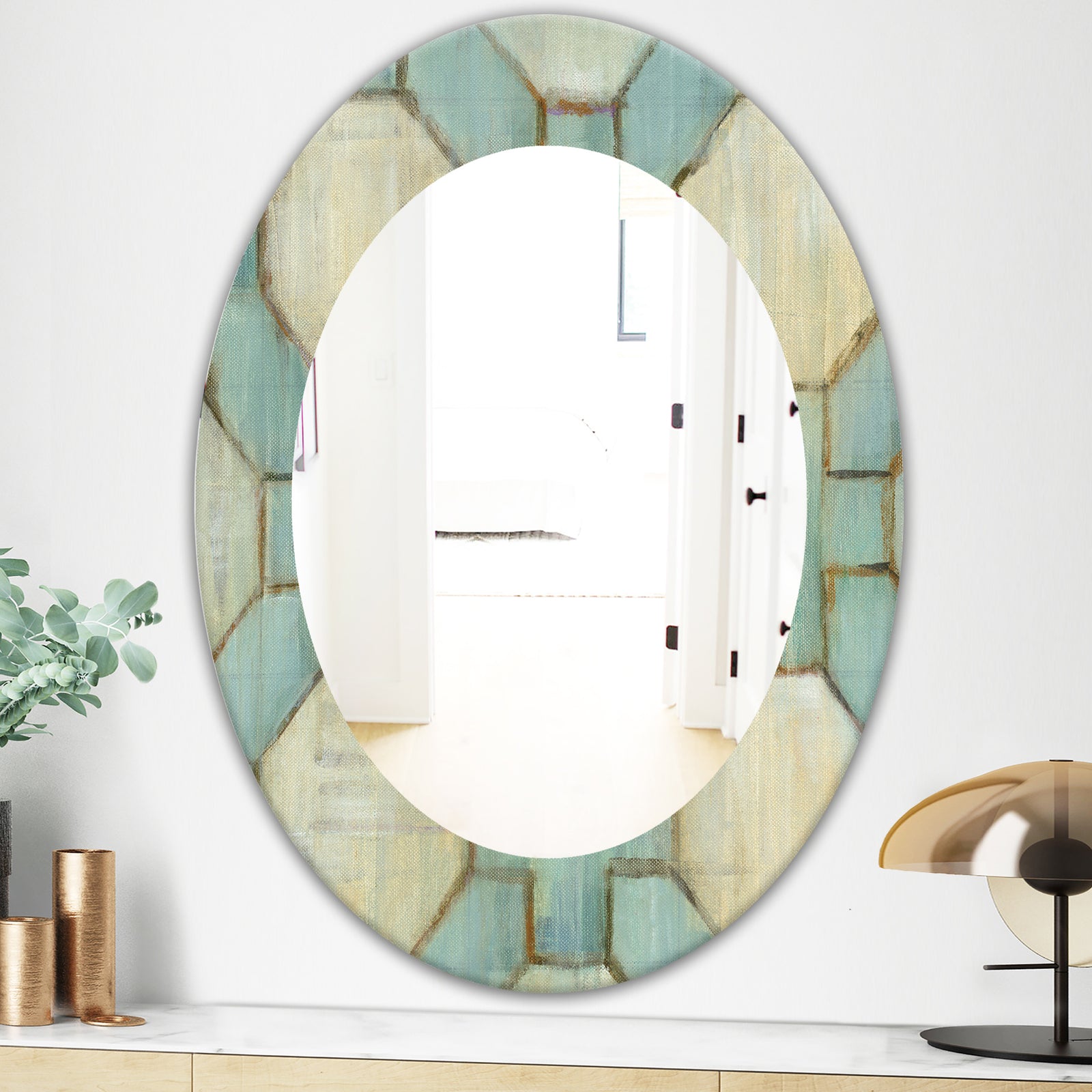 Geometric Title Element - Modern Mirror - Oval or Round Wall Mirror
