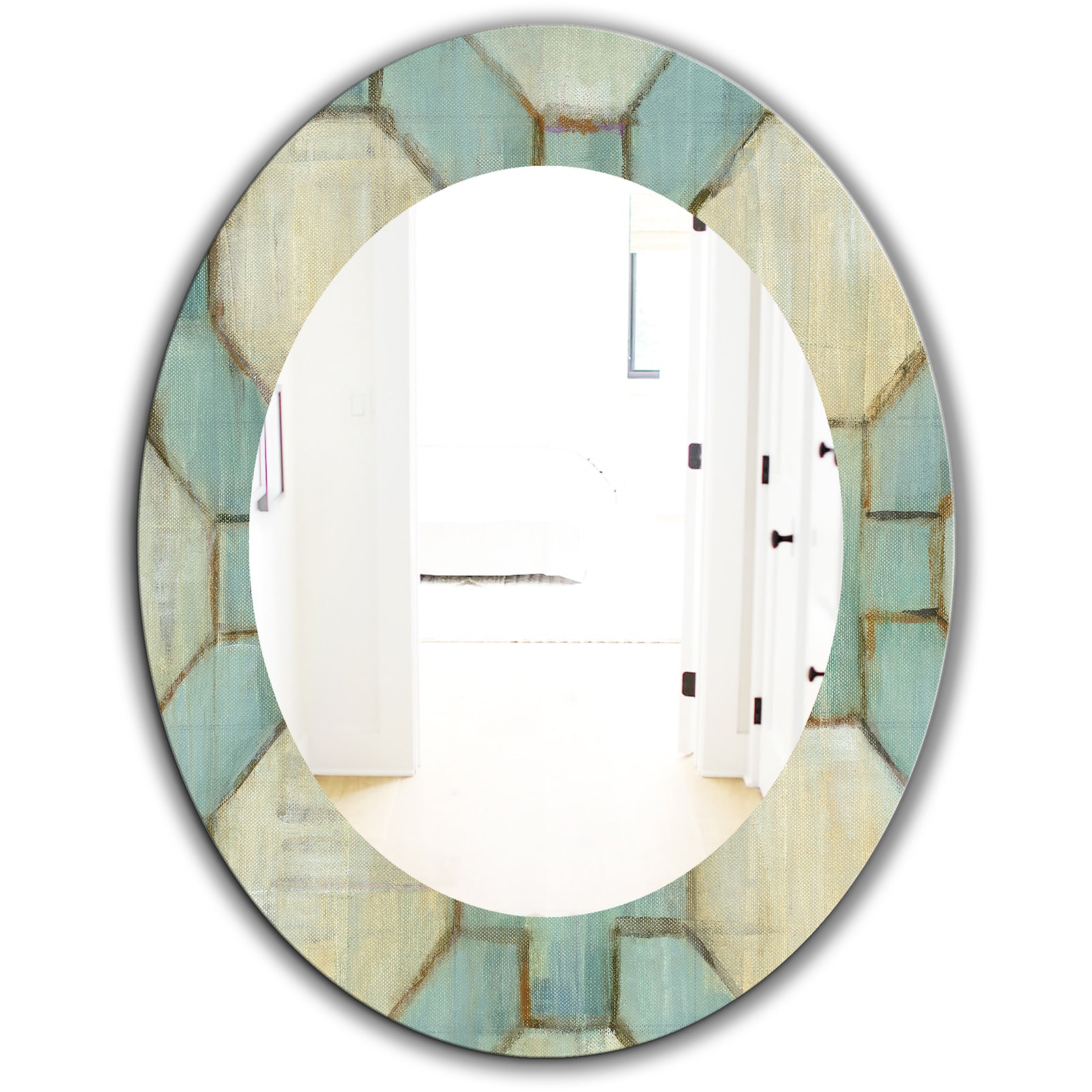 Geometric Title Element - Modern Mirror - Oval or Round Wall Mirror
