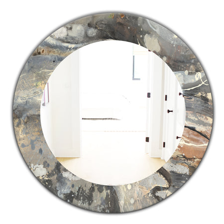 Fire and Ice Minerals I - Farmhouse Mirror - Frameless Oval or Round Wall Mirror