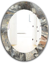 Fire and Ice Minerals I - Farmhouse Mirror - Frameless Oval or Round Wall Mirror