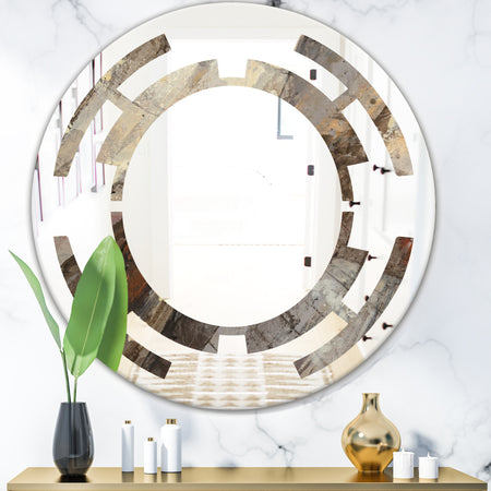 Fire and Ice Minerals III - Modern Round or Oval Wall Mirror - Space