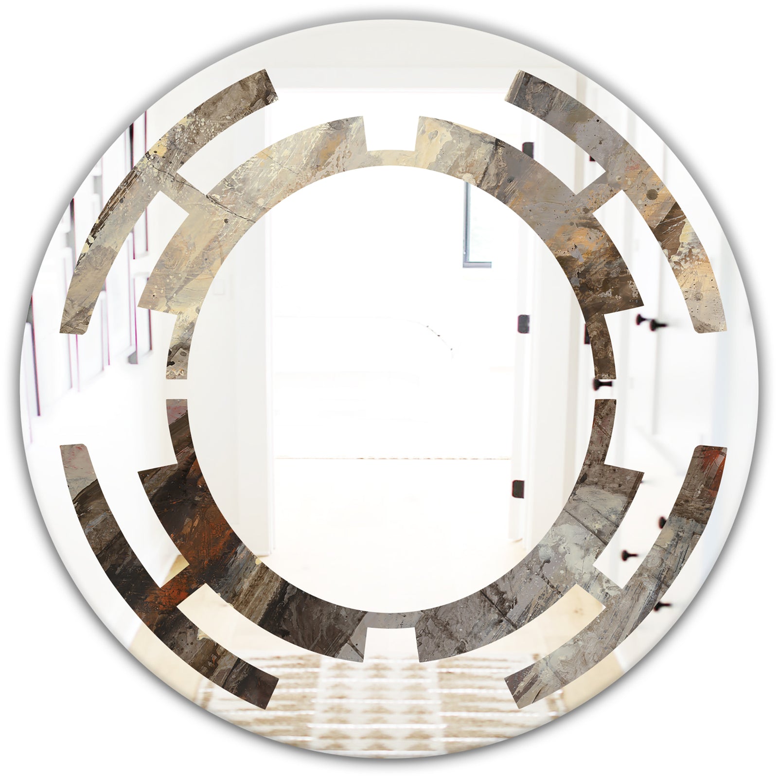 Fire and Ice Minerals III - Modern Round or Oval Wall Mirror - Space