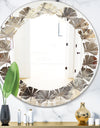 Fire and Ice Minerals III - Modern Round or Oval Wall Mirror - Leaves