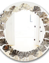 Fire and Ice Minerals III - Modern Round or Oval Wall Mirror - Leaves