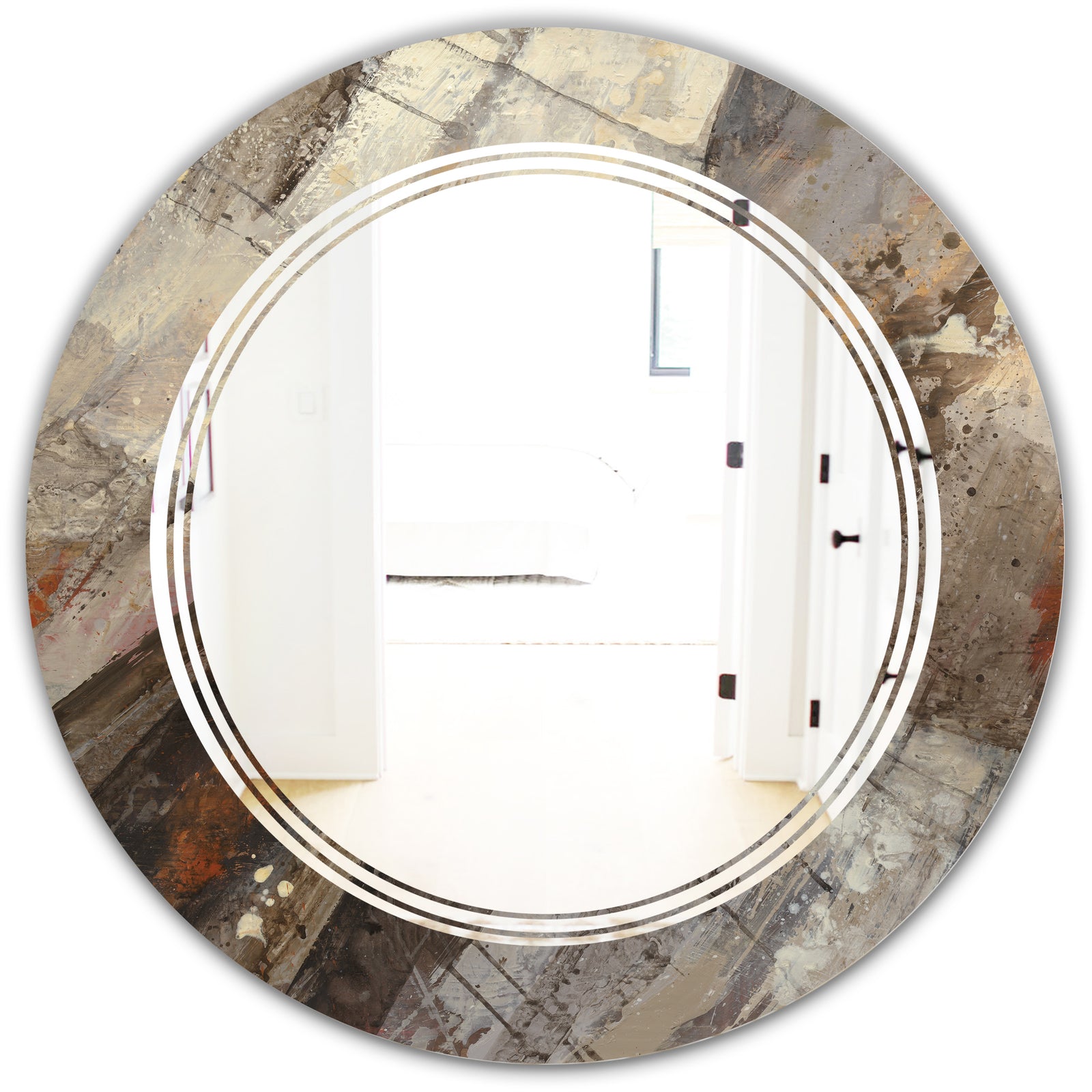 Fire and Ice Minerals III - Modern Round or Oval Wall Mirror - Triple C