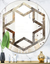 Fire and Ice Minerals III - Modern Round or Oval Wall Mirror - Hexagon Star