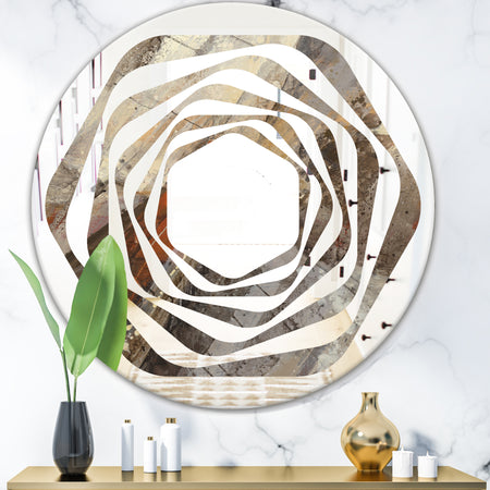 Fire and Ice Minerals III - Modern Round or Oval Wall Mirror - Whirl