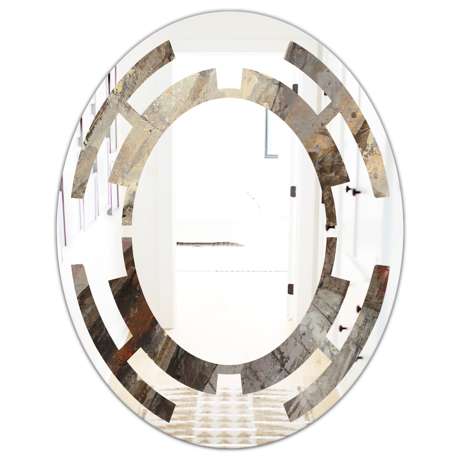 Fire and Ice Minerals III - Modern Round or Oval Wall Mirror - Space