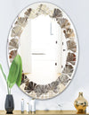 Fire and Ice Minerals III - Modern Round or Oval Wall Mirror - Leaves