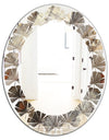 Fire and Ice Minerals III - Modern Round or Oval Wall Mirror - Leaves