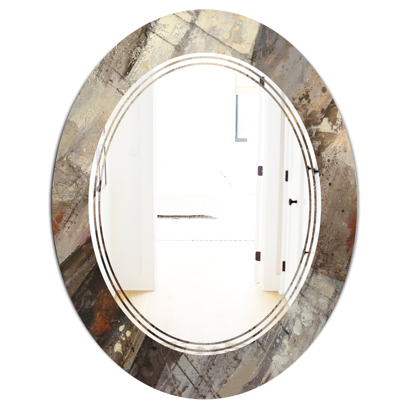 Fire and Ice Minerals III - Modern Round or Oval Wall Mirror - Triple C