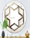 Fire and Ice Minerals III - Modern Round or Oval Wall Mirror - Hexagon Star
