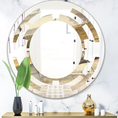 Fire and Ice Minerals V - Modern Round or Oval Wall Mirror - Space