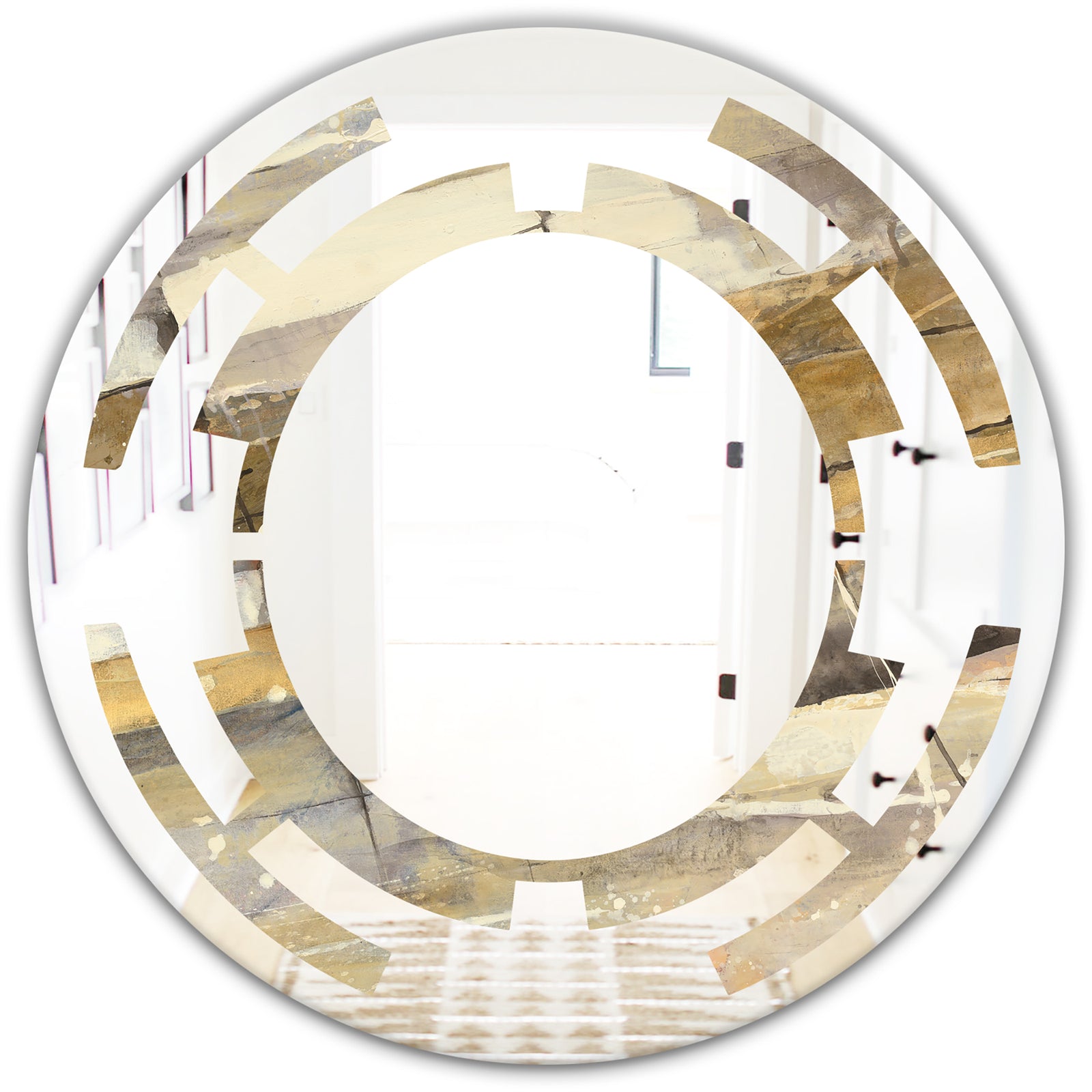 Fire and Ice Minerals V - Modern Round or Oval Wall Mirror - Space