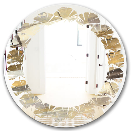 Fire and Ice Minerals V - Modern Round or Oval Wall Mirror - Leaves