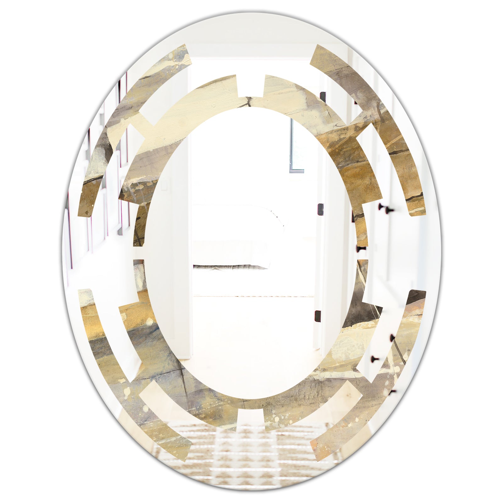 Fire and Ice Minerals V - Modern Round or Oval Wall Mirror - Space