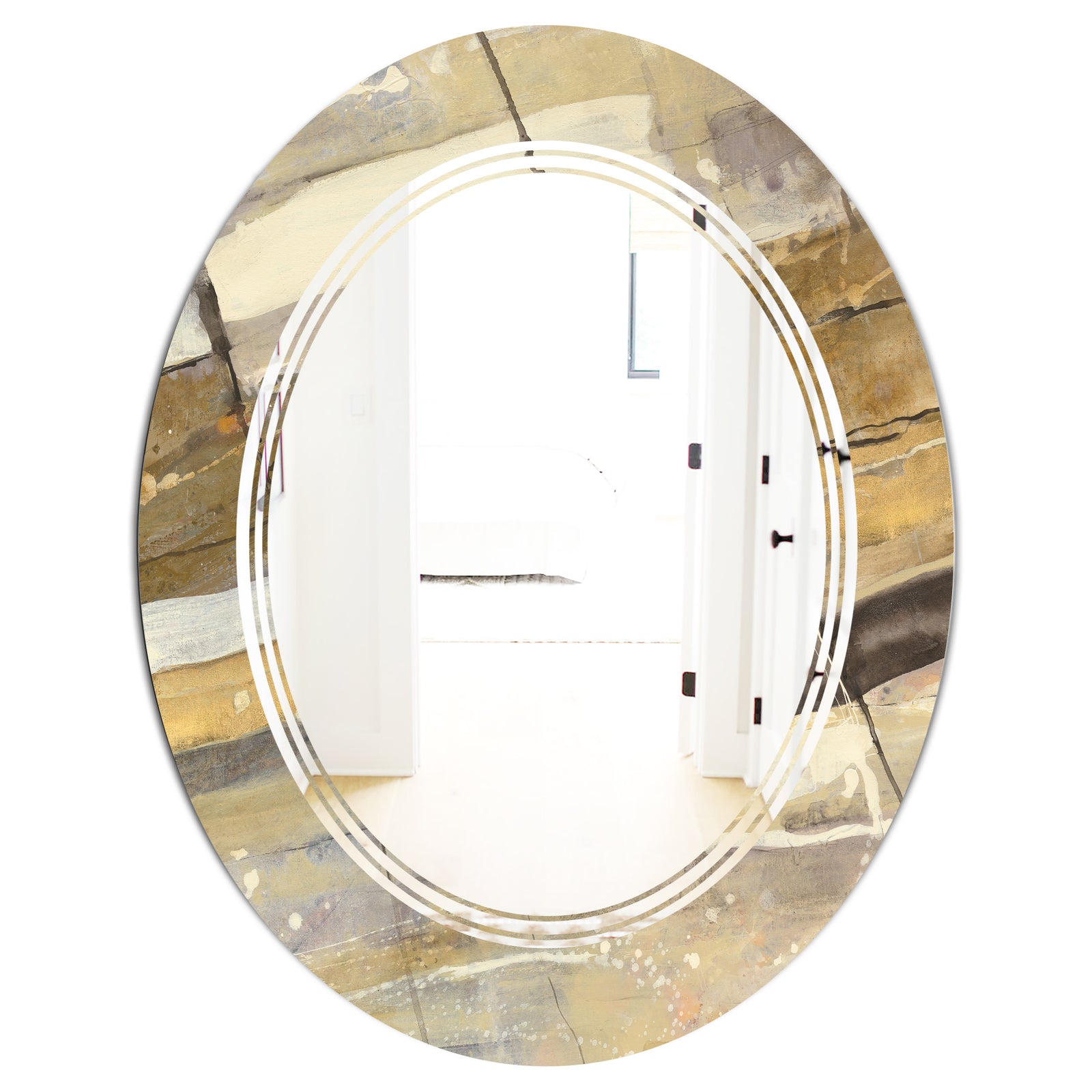 Fire and Ice Minerals V - Modern Round or Oval Wall Mirror - Triple C