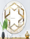 Fire and Ice Minerals V - Modern Round or Oval Wall Mirror - Hexagon Star