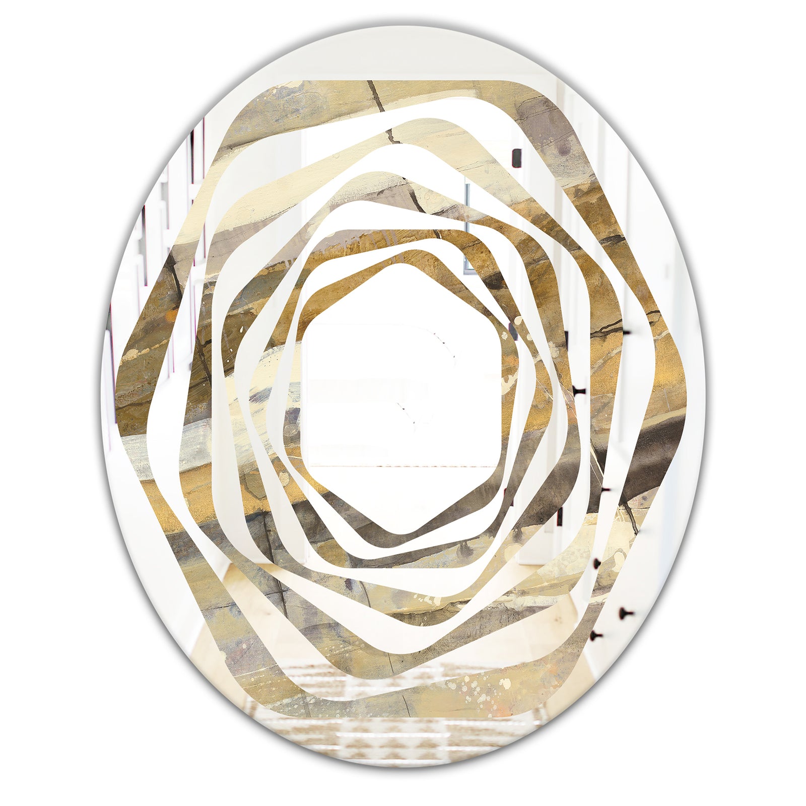 Fire and Ice Minerals V - Modern Round or Oval Wall Mirror - Whirl