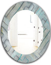 Lost In Geometric Element - Modern Mirror - Frameless Oval or Round Wall Mirror