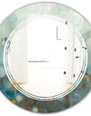 Blue and Bronze Dots On Glass II - Modern Round or Oval Wall Mirror - Triple C
